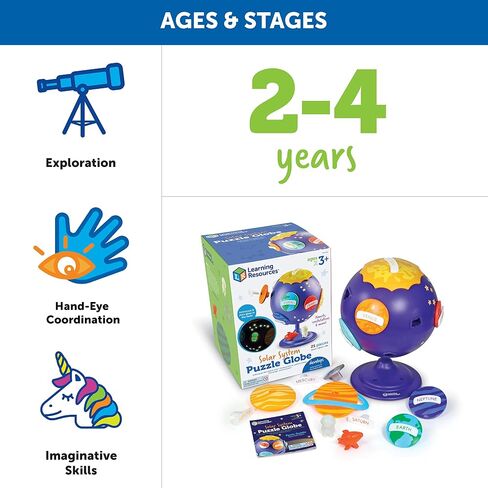 Learning Resources Solar System Puzzle Globe Space Toys for Toddlers, 21 Pieces, Age 3+, STEM Toys for Kids, Space Décor for Kids, for Kids in Saudi Arabia