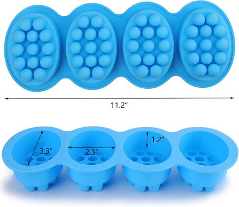 Hedume 4 Pack Silicone Massage Bar Soap Molds, SJ 4 Cavity Silicone Massage Molds, Nonstick & BPA Free, Handmade Soap Molds for Soaps Making in Saudi Arabia
