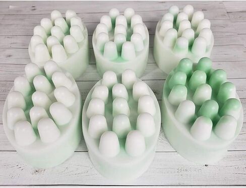 Hedume 4 Pack Silicone Massage Bar Soap Molds, SJ 4 Cavity Silicone Massage Molds, Nonstick & BPA Free, Handmade Soap Molds for Soaps Making in Saudi Arabia