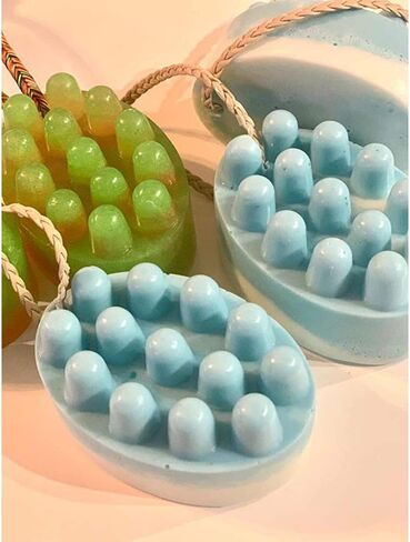 Hedume 4 Pack Silicone Massage Bar Soap Molds, SJ 4 Cavity Silicone Massage Molds, Nonstick & BPA Free, Handmade Soap Molds for Soaps Making in Saudi Arabia