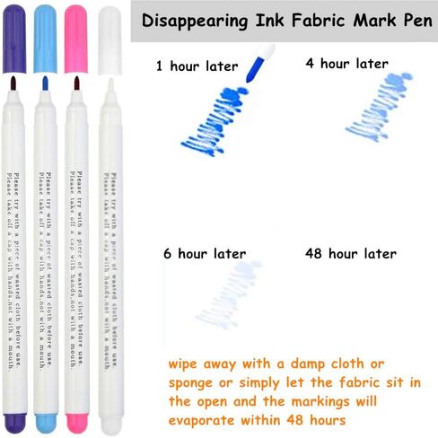 YEQIN 56Pcs Sewing Tools Kit, 10Pcs Tailor's Chalk, 12Pcs Sewing Mark Pencil, 12Pcs Disappearing Erasable Ink Fabric Marker Pen, 20Pcs Sewing Clips, 1Pcs Tape Measure,1Pcs Scissors for Sewing Marking in Saudi Arabia