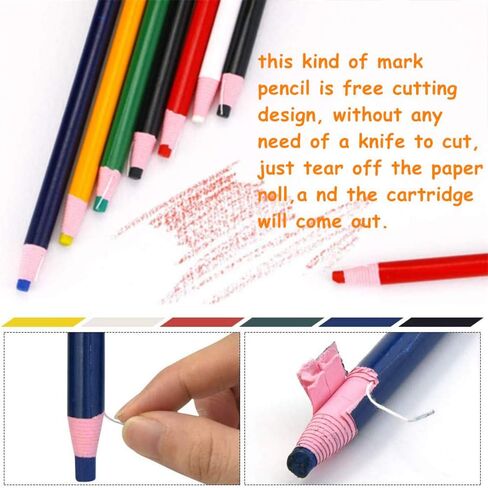 YEQIN 56Pcs Sewing Tools Kit, 10Pcs Tailor's Chalk, 12Pcs Sewing Mark Pencil, 12Pcs Disappearing Erasable Ink Fabric Marker Pen, 20Pcs Sewing Clips, 1Pcs Tape Measure,1Pcs Scissors for Sewing Marking in Saudi Arabia