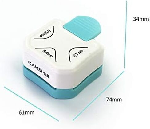 خرامة مستديرة للزاوية 3 في 1، خرامة مستديرة للزاوية، قاطعة تشذيب زاوية مستديرة لورق صور البطاقات، خرامة مستديرة للزوايا 3 اتجاهات، 4 مم 7 مم 10 مم خرامة مستديرة للحرف الورقية (أزرق) in Kuwait