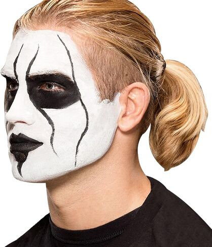 لوحة طلاء الوجه الأبيض المهرج من MEICOLY، عجلة الكوارث الرئيسية، مكياج الهيكل العظمي للجوكر، طلاء الوجه باللون الأحمر والأسود والأبيض، 6 ألوان طلاء للجسم مع 8 قطع من إسفنجات المكياج in Kuwait