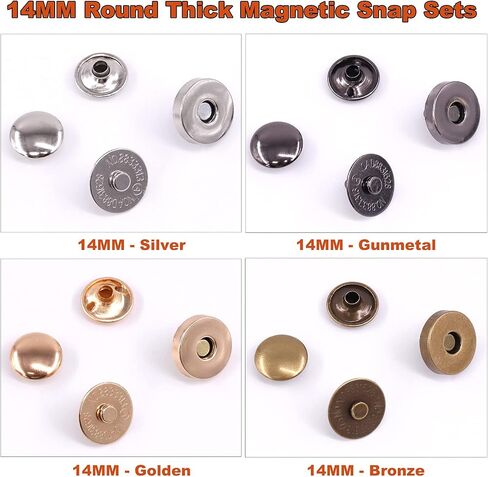 Tanstic 44 Sets 4 Color 18MM Round Magnetic Snap Sets, Strong Magnetic Button Clasps Double-Sided Magnetic Leather Snaps for Clothes, Jackets, Jeans Wears, Bracelets, DIY Craft Sets in Saudi Arabia