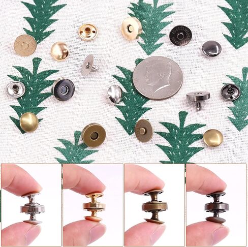 Tanstic 44 Sets 4 Color 18MM Round Magnetic Snap Sets, Strong Magnetic Button Clasps Double-Sided Magnetic Leather Snaps for Clothes, Jackets, Jeans Wears, Bracelets, DIY Craft Sets in Saudi Arabia
