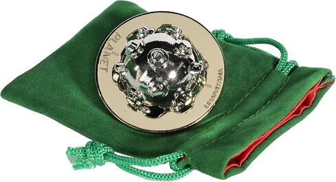 Deluxe Games and Puzzles Planet Hanayama Puzzle, New 2022, Level 4, with Green Velvet, Red Satin Drawstring Pouch, Bundled Items. in Kuwait