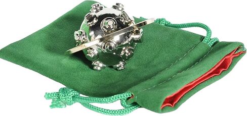 Deluxe Games and Puzzles Planet Hanayama Puzzle, New 2022, Level 4, with Green Velvet, Red Satin Drawstring Pouch, Bundled Items. in Kuwait