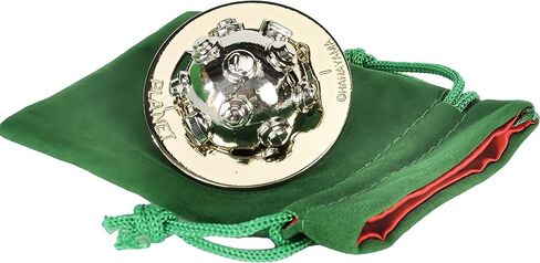 Deluxe Games and Puzzles Planet Hanayama Puzzle, New 2022, Level 4, with Green Velvet, Red Satin Drawstring Pouch, Bundled Items. in Kuwait