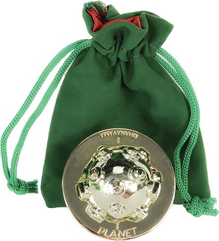 Deluxe Games and Puzzles Planet Hanayama Puzzle, New 2022, Level 4, with Green Velvet, Red Satin Drawstring Pouch, Bundled Items. in Kuwait