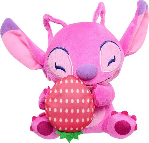 STITCH Disney Small 7-inch Plush Stuffed Animal, Angel with Strawberry, Officially Licensed Kids Toys for Ages 2 Up by Just Play in Saudi Arabia