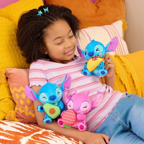 STITCH Disney Small 7-inch Plush Stuffed Animal, Angel with Strawberry, Officially Licensed Kids Toys for Ages 2 Up by Just Play in Saudi Arabia