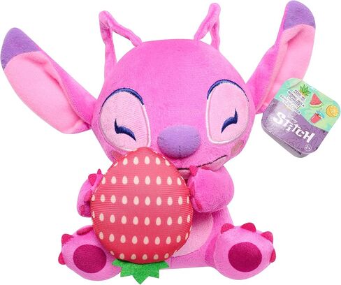 STITCH Disney Small 7-inch Plush Stuffed Animal, Angel with Strawberry, Officially Licensed Kids Toys for Ages 2 Up by Just Play in Saudi Arabia