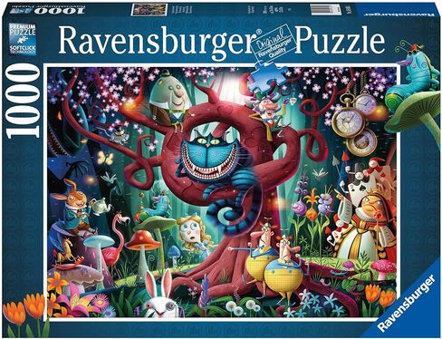 لغز Ravensburger Most Eachie Mad مكون من 1000 قطعة للبالغين - موضوع أليس في بلاد العجائب، كل قطعة فريدة من نوعها، تقنية Softclick تعني أن القطع تتناسب معًا بشكل مثالي in Kuwait