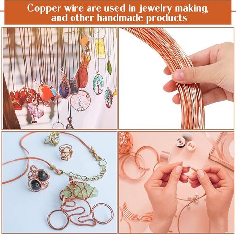 سلك نحاسي نقي مربع من بيلوبي، سلك نحاسي عاري صلب، سلك مربع لصنع المجوهرات، سلك مربع ناعم ميت، سلك مجوهرات مقاوم للتلطيخ، لفة 1 رطل (16 مقياس، طول 98 بوصة، قطر 0.051 بوصة) in Kuwait