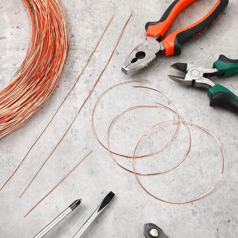 سلك نحاسي نقي مربع من بيلوبي، سلك نحاسي عاري صلب، سلك مربع لصنع المجوهرات، سلك مربع ناعم ميت، سلك مجوهرات مقاوم للتلطيخ، لفة 1 رطل (16 مقياس، طول 98 بوصة، قطر 0.051 بوصة) in Kuwait