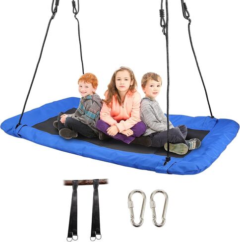 RedSwing 65" Saucer Swing for Kids, Giant Platform Swing for Outdoor Playground, Flying Oval Surf Swing Strong Heavy Duty, 500lbs Weight Capacity, Easy to Asssemble, Rainbow in Saudi Arabia