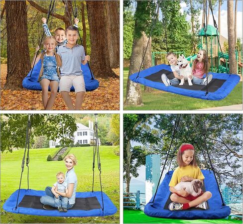 RedSwing 65" Saucer Swing for Kids, Giant Platform Swing for Outdoor Playground, Flying Oval Surf Swing Strong Heavy Duty, 500lbs Weight Capacity, Easy to Asssemble, Rainbow in Saudi Arabia