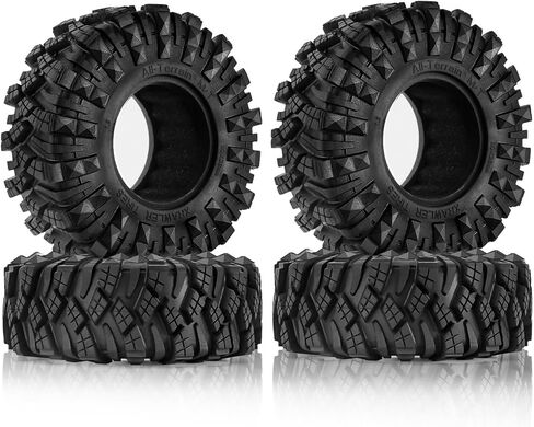 4PCS 1.9 RC Crawler Mud Terrain Tires 4.33inch Slingers Tires Super Grip Rubber Tyres Set w/Foam Inserts Fit for 1:10 RC Rock Crawler Axial SCX10 90046 SCX10 III AXI03007 D90 Redcat Gen8 TRX4 in Kuwait