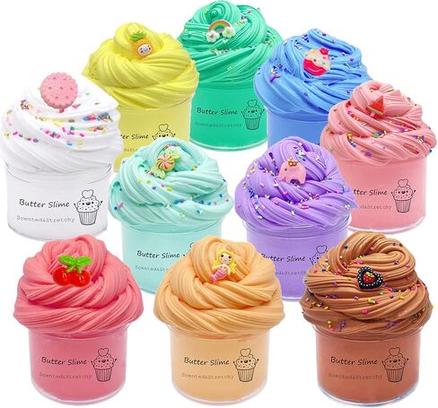 10 عبوات من مجموعات سلايم الزبدة، هدايا حفلات الأطفال، لعبة حقيبة الأشياء الجيدة، حمأة الطين القابلة للتمدد، جائزة اللعبة، التعليم المدرسي، حشوات تخزين، هدايا عيد ميلاد للفتيات والأولاد in Kuwait