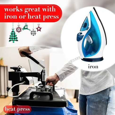 Christmas Buffalo Plaid Heat Transfer HTV Iron on Vinyl Adhesive Sheet 10in x 15ft 3 Rolls Xmas Patches Reflective DIY Fabric T-Shirts Crafts Christmas Decoration (Green Red Black and White Plaid) in Saudi Arabia
