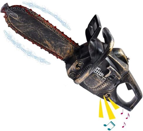 16" Bloody Rusty Electric Chainsaw - Battery Operated Chainsaw Massacre Role Play Accessory with Motion & Sound Effects for Halloween Cosplay Prop, Decorations in Saudi Arabia
