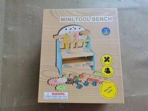 ROBOTIME Tool Bench Set for Toddlers - Mini Wooden Work Bench for Kids, Construction Toys w/Wooden Tools, Educational Pretend Play Gift Building Toy Tools Set for 18 Months 2 3 4 5 Boys Girls in Saudi Arabia
