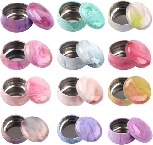 Vidillo 12 قطعة شمعة صنع عدة MiniTin الجرار السائبة شمعة علب شمعة DIY لوازم عدة حامل تخزين حالة الحلوى أدوات الحرفية الكبار في سن المراهقة الفتيات هدية لشمع الصويا، تفضل الحفلات محلية الصنع DIY in Kuwait