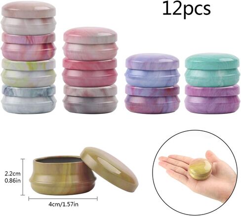 Vidillo 12 قطعة شمعة صنع عدة MiniTin الجرار السائبة شمعة علب شمعة DIY لوازم عدة حامل تخزين حالة الحلوى أدوات الحرفية الكبار في سن المراهقة الفتيات هدية لشمع الصويا، تفضل الحفلات محلية الصنع DIY in Kuwait