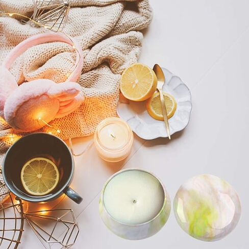 Vidillo 12 قطعة شمعة صنع عدة MiniTin الجرار السائبة شمعة علب شمعة DIY لوازم عدة حامل تخزين حالة الحلوى أدوات الحرفية الكبار في سن المراهقة الفتيات هدية لشمع الصويا، تفضل الحفلات محلية الصنع DIY in Kuwait