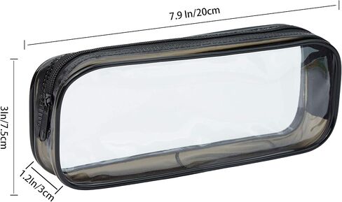 WUWEOT 10 Pack Clear Pencil Case, PVC Pencil Bag Makeup Pouch, Big Capacity Travel Toiletry Bag with Zipper for Office Stationery and Travel Storage (Black+White) in Saudi Arabia