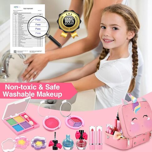 ألعاب مكياج للبنات قابلة للغسل، 38 قطعة طقم مكياج للأطفال للفتيات مجموعة مكياج حقيقية للفتيات الصغيرات الأميرة تلعب هدية عيد ميلاد للأطفال البنات الصغار الذين تتراوح أعمارهم بين 3 4 5 6 7 8 9 10-12 سنة in Kuwait