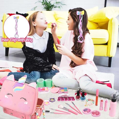 ألعاب مكياج للبنات قابلة للغسل، 38 قطعة طقم مكياج للأطفال للفتيات مجموعة مكياج حقيقية للفتيات الصغيرات الأميرة تلعب هدية عيد ميلاد للأطفال البنات الصغار الذين تتراوح أعمارهم بين 3 4 5 6 7 8 9 10-12 سنة in Kuwait