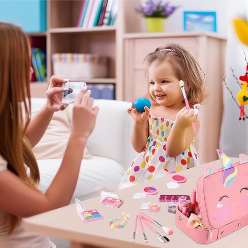 ألعاب مكياج للبنات قابلة للغسل، 38 قطعة طقم مكياج للأطفال للفتيات مجموعة مكياج حقيقية للفتيات الصغيرات الأميرة تلعب هدية عيد ميلاد للأطفال البنات الصغار الذين تتراوح أعمارهم بين 3 4 5 6 7 8 9 10-12 سنة in Kuwait