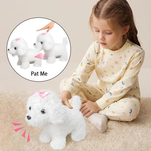 YH YUHUNG Walking Dog Toys for Kids with Remote Control Leash, Plush Electronic Pets Puppy Interactive Dog That Walk, Bark, Head Nod, Wags Tail(Brown) in Kuwait