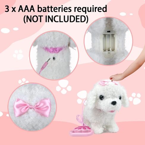 YH YUHUNG Walking Dog Toys for Kids with Remote Control Leash, Plush Electronic Pets Puppy Interactive Dog That Walk, Bark, Head Nod, Wags Tail(Brown) in Kuwait