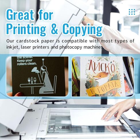 Rcybeo White Black Mixed Cardstock Paper, 100 Sheet Card Stock Thick Paper 80 lb/200 gsm Paper. 8.5 × 11 inch, Heavy Weight Cover Stock Craft for Arts Crafts DIY, Invitations, Card Making, Printing in Kuwait