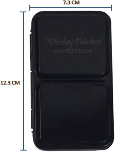 Whiskey Painters Lightweight, Compact, 12 pan Watercolor Paint Palette box Urban Artist Travel Set, Pocket Size, Indoors or Outdoors. Colors NOT included in Saudi Arabia