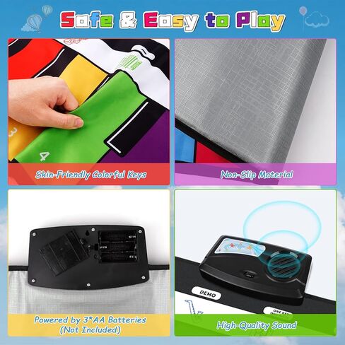 بساط البيانو، M SANMERSEN، بساط البيانو للأطفال الصغار مع 28 صوتًا موسيقيًا، لوحة مفاتيح موسيقى البيانو، ألعاب تنموية للأطفال، ألعاب تعليمية لعمر 1 2 3 4 5 سنوات من الفتيات والأولاد وأعياد الميلاد in Kuwait