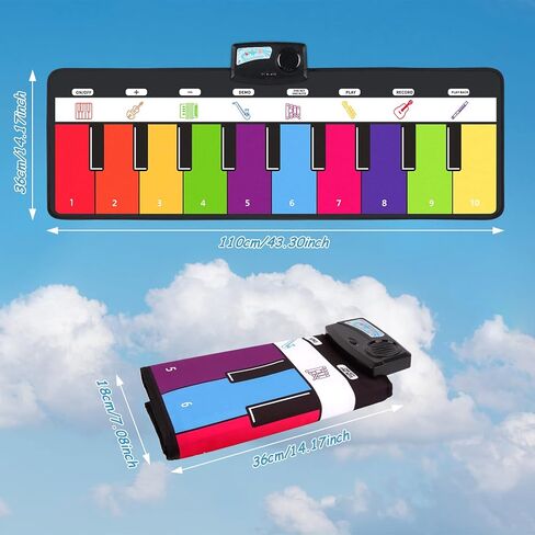 بساط البيانو، M SANMERSEN، بساط البيانو للأطفال الصغار مع 28 صوتًا موسيقيًا، لوحة مفاتيح موسيقى البيانو، ألعاب تنموية للأطفال، ألعاب تعليمية لعمر 1 2 3 4 5 سنوات من الفتيات والأولاد وأعياد الميلاد in Kuwait