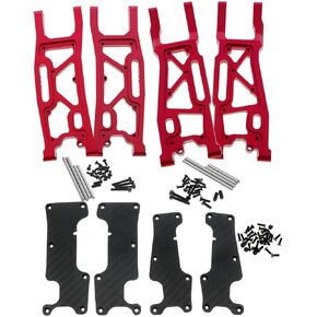Suspension Arms Upgrades Part for 1/8 Sledge 4WD #95076-4, 4pcs Aluminum Front Rear Swing Arm Hops Up w/Carbon Fibre Dust-Proof Protection Plate,Red in Kuwait