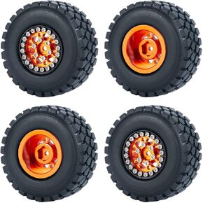 Benedict Harry 4PCS Beadlock Wheels Rims & Tires for 1/24 Axial SCX24 90081 AXI00001 AXI00002 Model RC Crawler Car (Black) in Kuwait