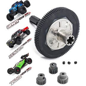 ARRCat Upgrades Part for 1/10 Arrma Granite 4X4 550,Senton 4X4 550,Typhon 4X4 550,91T Spur Gear Slipper Clutch Set & 21T 19T 17T Pinions Gear Set,(Full Metal 91T 48dp) Replaces ARA311030,Red