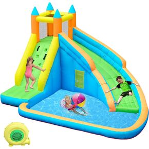 Doctor Dolphin Inflatable Bounce House Water Slide, Bouncy House with Slide, Water Bounce House with Waterslide, Water Park for Wet and Dry(Blower Included) in Kuwait