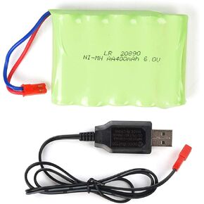 kolegend 6V 400Mah NiMH Rechargeable Battery with USB Charger Cable for 1540 and1520 Construction Vehicle in Kuwait