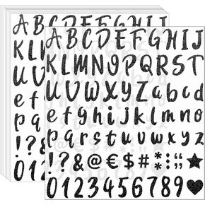 810 Pieces 10 Sheets Self-Adhesive Glitter letter stickers, Alphabet Number Stickers, Decals for Sign, Mailbox, Notebook, Window, Classroom Decor, Door, Business, Address Number (Black,1 Inch) in Kuwait