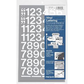 CHARTPAK Self-Adhesive Vinyl Numbers, 1/2 Inch High, Black, 210 per Pack (01110)