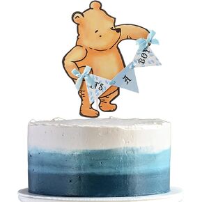 Winnie Cake Topper It's A Boy For Baby Shower Decorations Birthday Party Cake Decorations Party Supply(Blue) in Kuwait
