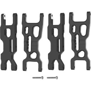 Metal Front & Rear Suspension Arms A-Arms Set Compatible with Losi 1/18 Mini-T 2.0 2WD Stadium RC Truck Hop-Up Parts (Black)