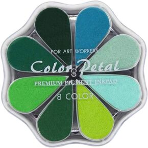 8 Color Craft Rainbow Finger Ink Pads Stamps, Small Rubber Stamp Ink Pads, Pigment Petal Point Option Pad, Washable, for Card Making, Scrapbook, Kids Painting DIY, Letters Diary Album (1015)